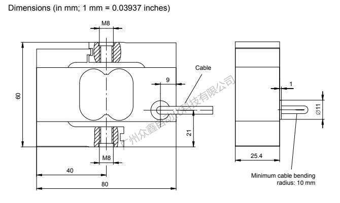 德国HBM S2M/50N力传感器产品尺寸