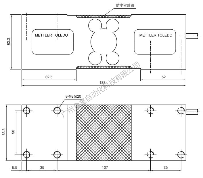 梅特勒托利多 MT1260-500kg称重传感器安装尺寸