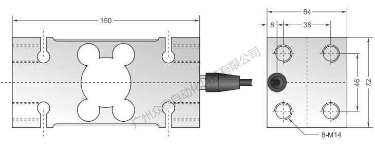 美国传力 FSSV-150kg称重传感器产品尺寸