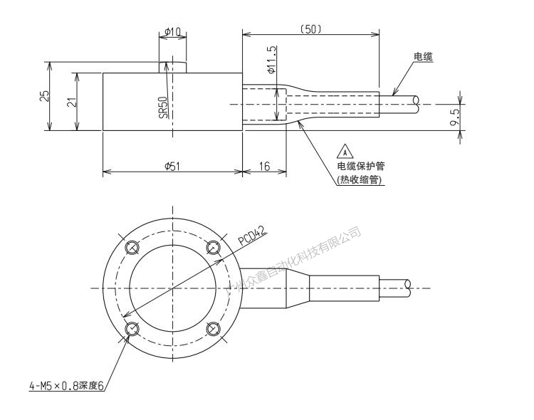 日本NMB(Minebea美蓓亚) CMM1-50K称重传感器产品尺寸