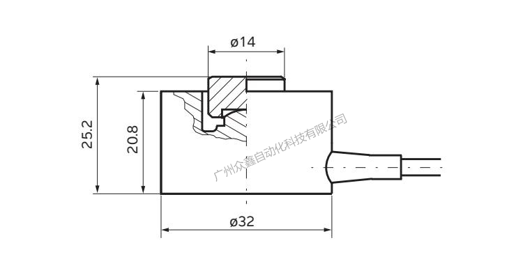 德国茵泰科 PR6211/31D1称重传感器产品尺寸