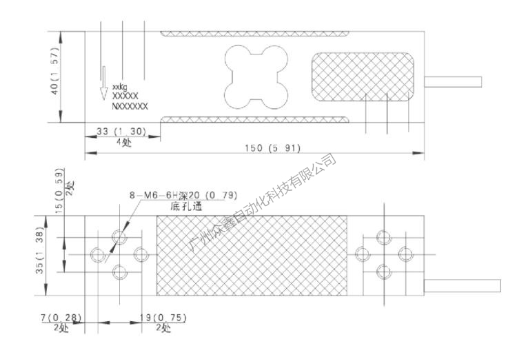 L6E-C3-500kg-2B称重传感器产品尺寸