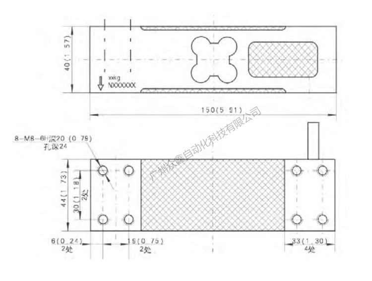 L6E3-C3-350kg-2G称重传感器产品尺寸